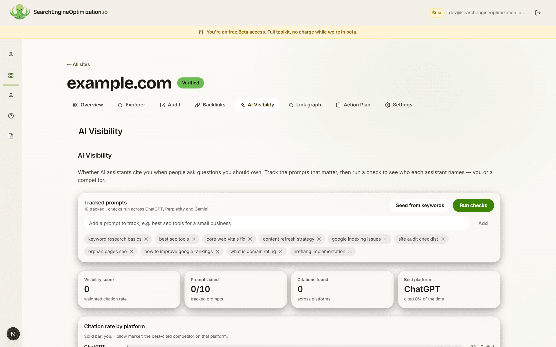 AI visibility citation tracking